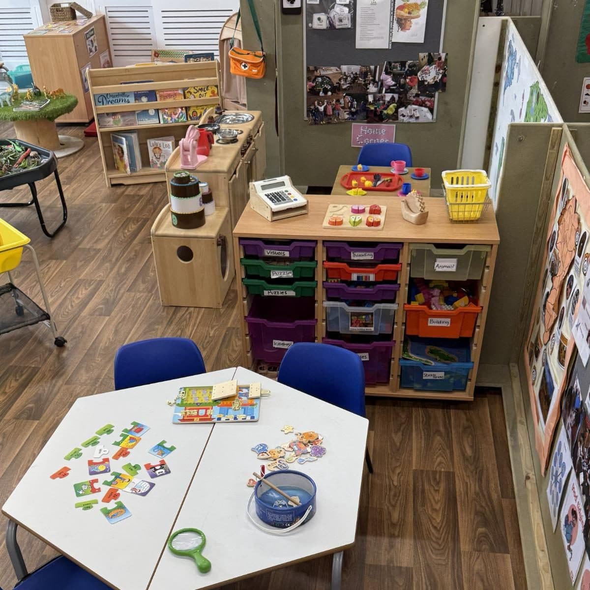 destiny haven nursery classroom with organized learning stations