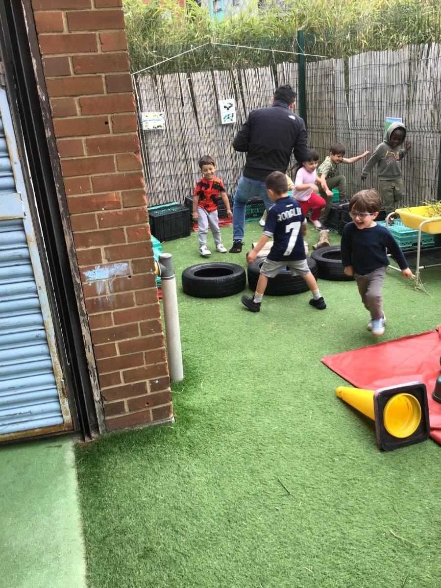 destiny haven nursery outdoor play area with artificial turf